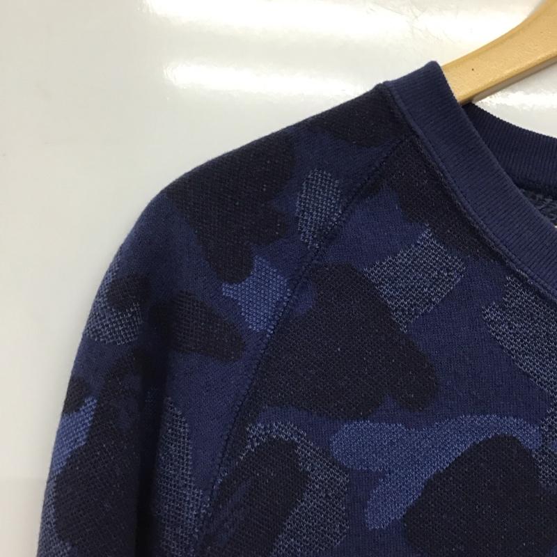 アベイシングエイプ A BATHING APE トレーナー 長袖 長袖トレーナー スウェット クルーネック プルオーバー XL プリント 紺 / ネイビー /  メンズ USED 古着 中古 10140855