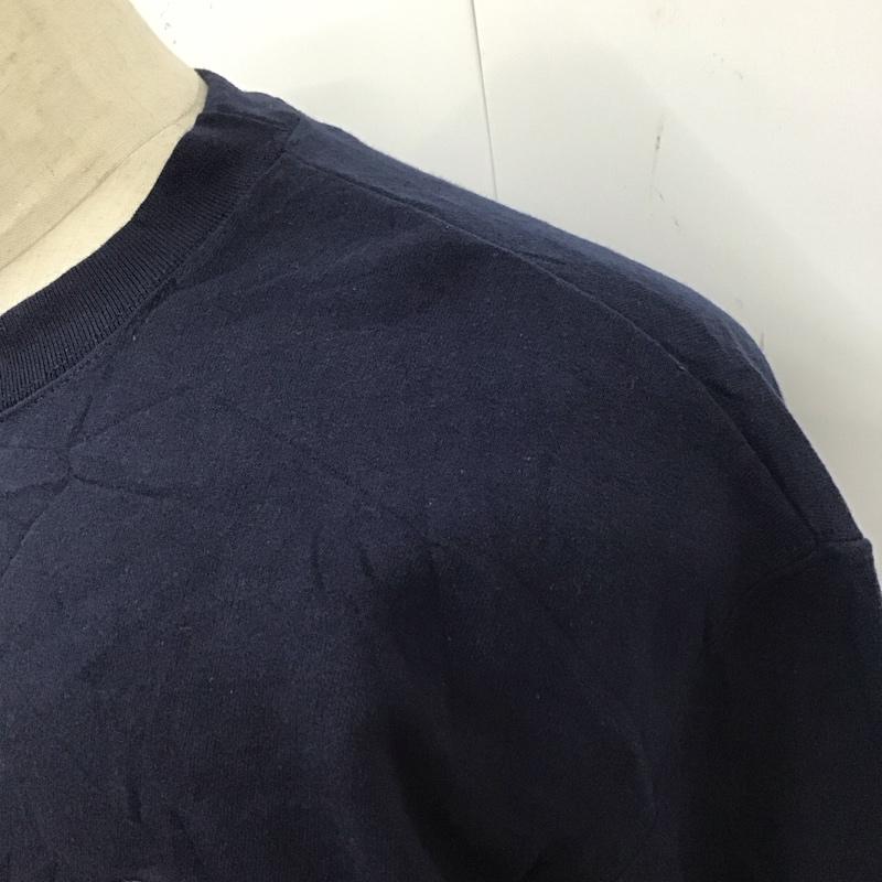 チャンピオン Champion カットソー 長袖 長袖カットソー クルーネックカットソー ロングスリーブカットソー プリントTシャツ XXL ロゴ、文字 紺 / ネイビー /  メンズ USED 古着 中古 10118256