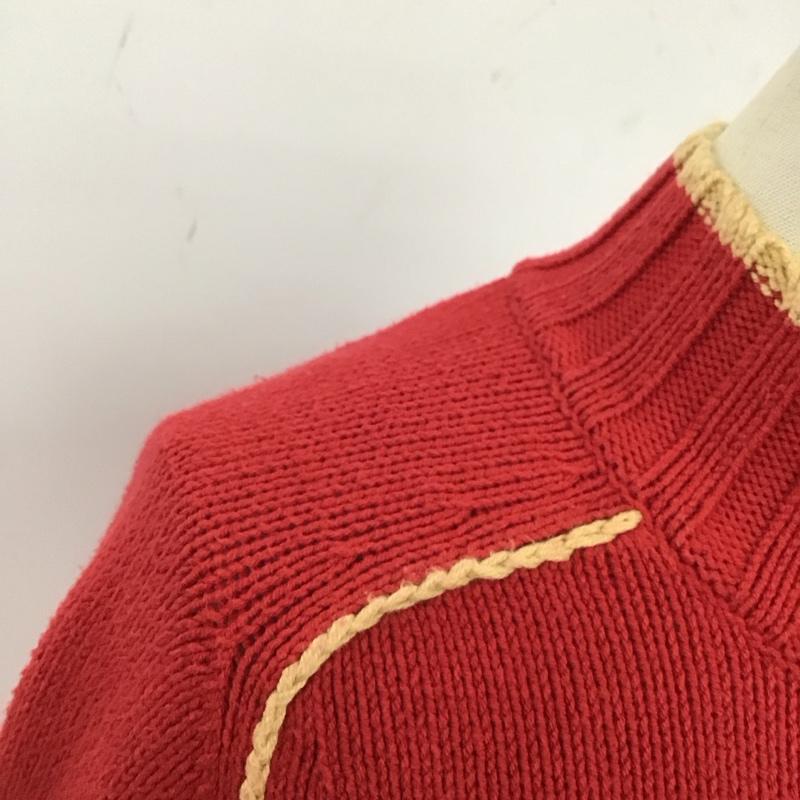 バーバリーロンドン Burberry London ニット、セーター 長袖 長袖ジップアップニット アウター セーターニットジャケット スタンドカラー M ロゴ、文字 赤 / レッド /  メンズ USED 古着 中古 10122411