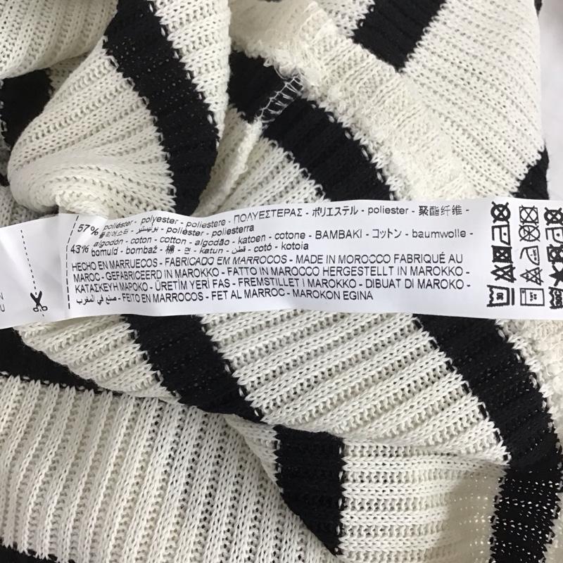ザラ ZARA ニット、セーター 長袖 2298 008 712 クロップド丈 S ボーダー柄 黒 / ブラック / X オフホワイト / オフホワイト /  レディース USED 古着 中古 10108224