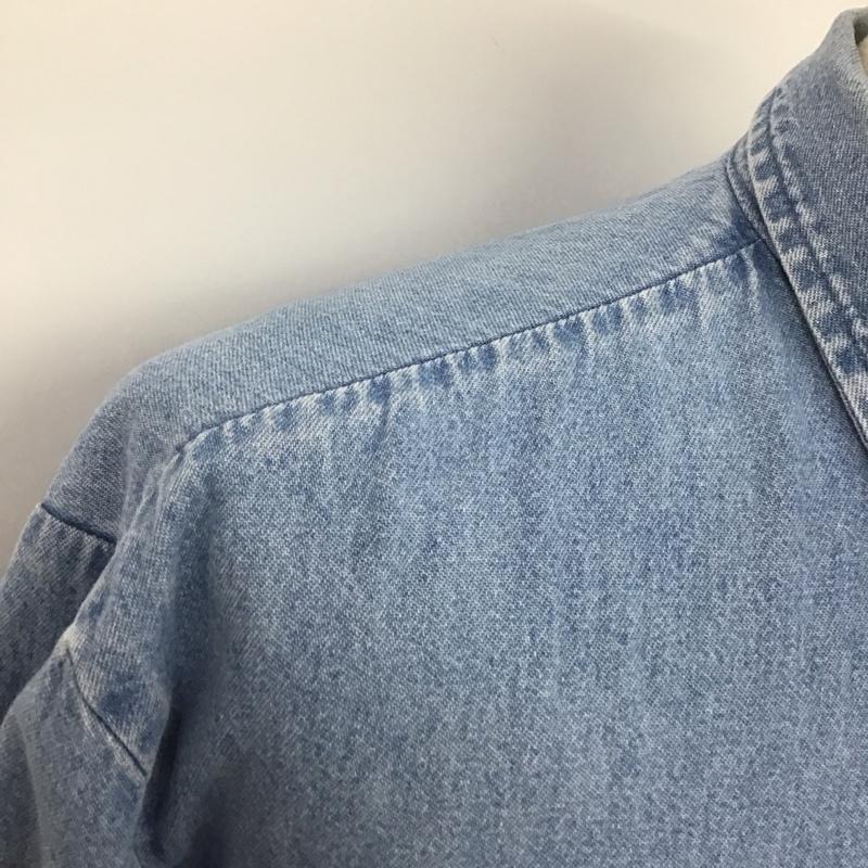 ディッキーズ Dickies シャツ、ブラウス 長袖 長袖シャツ デニムシャツ カジュアルシャツ ボタンダウンシャツ M 無地 インディゴ / インディゴ /  メンズ USED 古着 中古 10106605