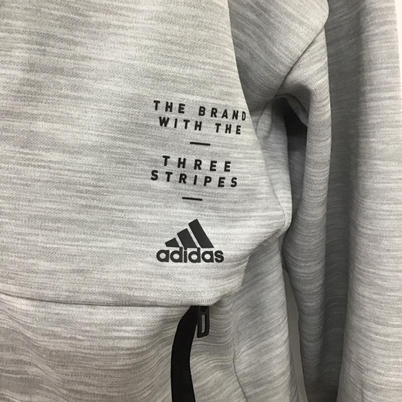 アディダス adidas パーカー 長袖 ED1946 ジップアップ パーカー L 無地 灰 / グレー /  メンズ USED 古着 中古 10106238