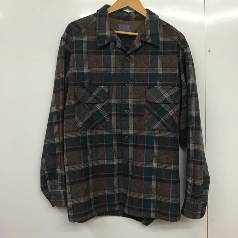 ペンドルトン PENDLETON シャツ、ブラウス 長袖 70s 70年代 ウール 開襟シャツ オープンカラーシャツ XL チェック マルチカラー / マルチカラー /  メンズ USED 古着 中古 10144067