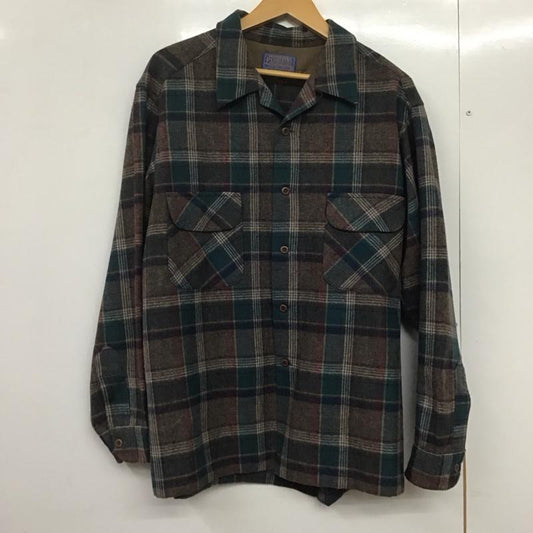 ペンドルトン PENDLETON シャツ、ブラウス 長袖 70s 70年代 ウール 開襟シャツ オープンカラーシャツ XL チェック マルチカラー / マルチカラー /  メンズ USED 古着 中古 10144067