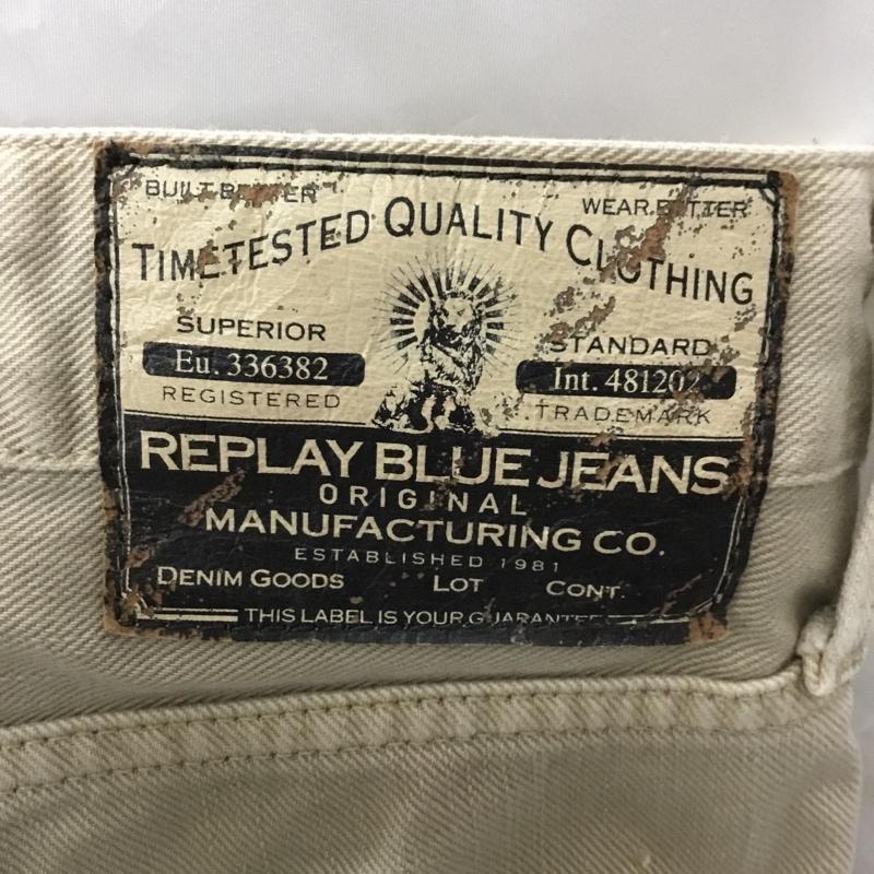 リプレイ REPLAY パンツ デニム、ジーンズ デニムジーンズ スリムパンツ ストレートパンツ 31インチ 無地 ベージュ / ベージュ /  メンズ USED 古着 中古 10114052