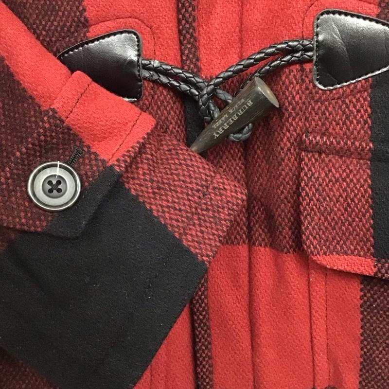 バーバリーブラックレーベル BURBERRY BLACK LABEL コート コート一般 ダッフルコート ショートコート アウター M チェック 黒 / ブラック / X 赤 / レッド /  メンズ USED 古着 中古 10144467