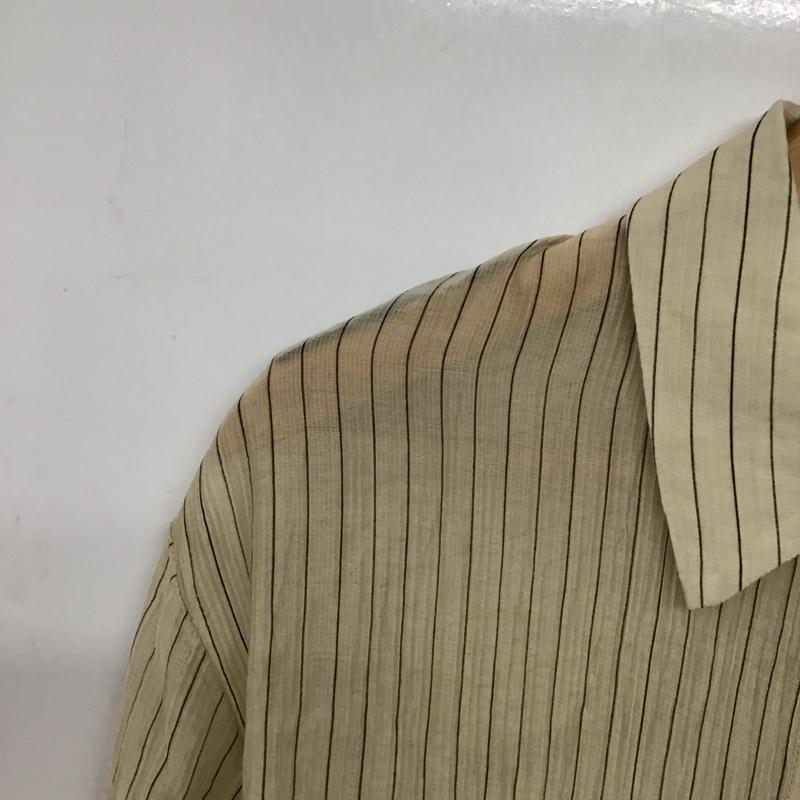 ディスコート Discoat シャツ、ブラウス 長袖 DCZ1051404A0014 シアーストライプシャツ FREE ストライプ ベージュ / ベージュ / X 黒 / ブラック /  レディース USED 古着 中古 10144131