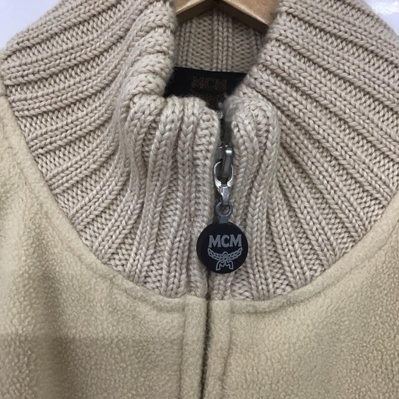エムシーエム MCM ジャケット、上着 ジャケット、ブレザー mc-24514 フリースジャケット ジップアップジャケット スタンドネック L ロゴ、文字 ベージュ / ベージュ /  メンズ USED 古着 中古 10132077