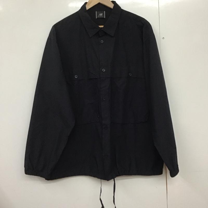ニューバランス New Balance シャツ、ブラウス 長袖 長袖シャツ 無地シャツ カラーシャツ M 無地 紺 / ネイビー /  メンズ USED 古着 中古 10142977
