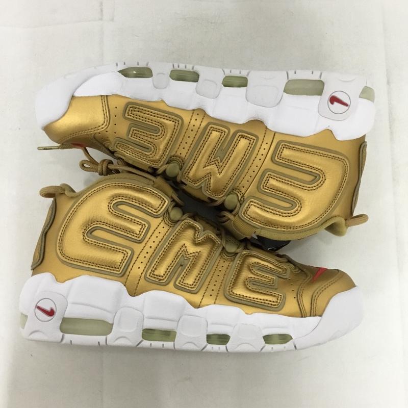 ナイキ NIKE スニーカー スニーカー 902290-700 AIR MORE UPTEMPO SUPREME 27cm 箱有 27.0cm ワンポイント 金 / ゴールド / X 白 / ホワイト / X 赤 / レッド /  メンズ USED 古着 中古 10147755