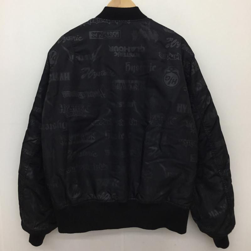 ヒステリックグラマー HYSTERIC GLAMOUR ジャケット、上着 ジャンパー、ブルゾン MA-1 プリマロフト　フライトジャケット L 総柄 黒 / ブラック /  メンズ USED 古着 中古 10135124