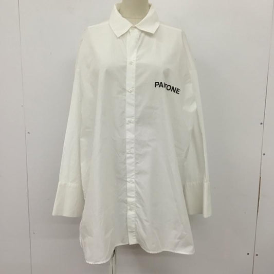 ザラ ZARA シャツ、ブラウス 長袖 2531/201/250 M ロゴ、文字 X プリント 白 / ホワイト /  レディース USED 古着 中古 10107215