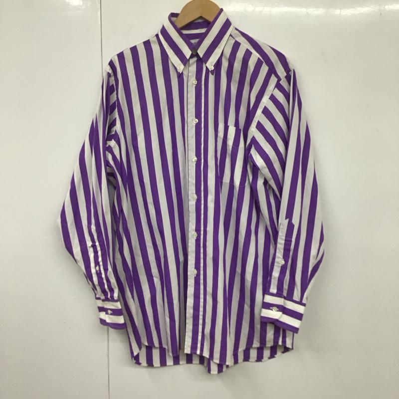 インディビジュアライズドシャツ INDIVIDUALIZED SHIRTS シャツ、ブラウス 長袖 ボタンダウンシャツ ストライプ 白 / ホワイト / X 紫 / パープル /  メンズ USED 古着 中古 10132025