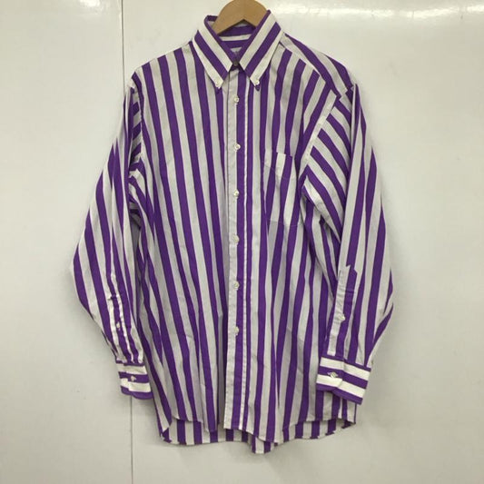 インディビジュアライズドシャツ INDIVIDUALIZED SHIRTS シャツ、ブラウス 長袖 ボタンダウンシャツ ストライプ 白 / ホワイト / X 紫 / パープル /  メンズ USED 古着 中古 10132025