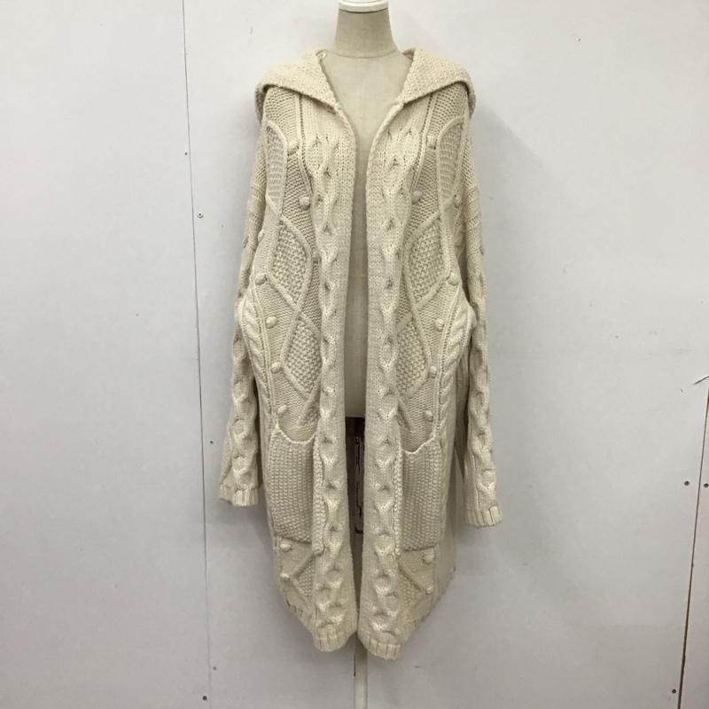 ザラ ZARA カーディガン 長袖 3653 102 712 フードニット タグ付き L  アイボリー / アイボリー /  レディース USED 古着 中古 10115278