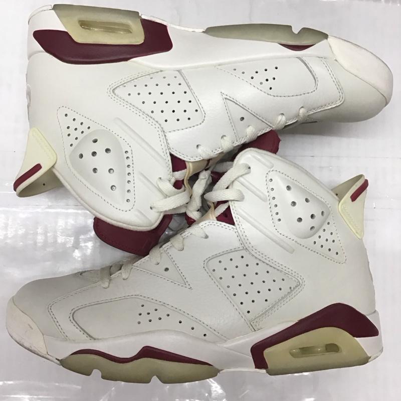 ナイキ NIKE スニーカー スニーカー 384664-116 AIR JORDAN 6 RETRO 27cm 27.0cm ロゴ、文字 白 / ホワイト / X えんじ / ワインレッド /  メンズ USED 古着 中古 10114254