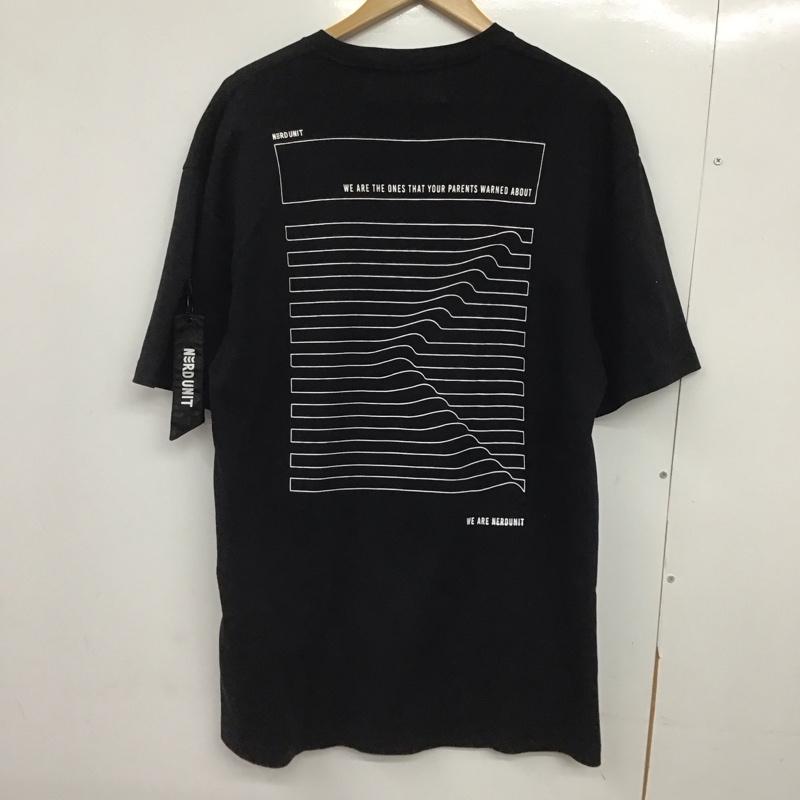 ナードユニット NERDUNIT Tシャツ 半袖 半袖カットソー プリントTシャツ クルーネックカットソー L ロゴ、文字 黒 / ブラック /  メンズ USED 古着 中古 10149205