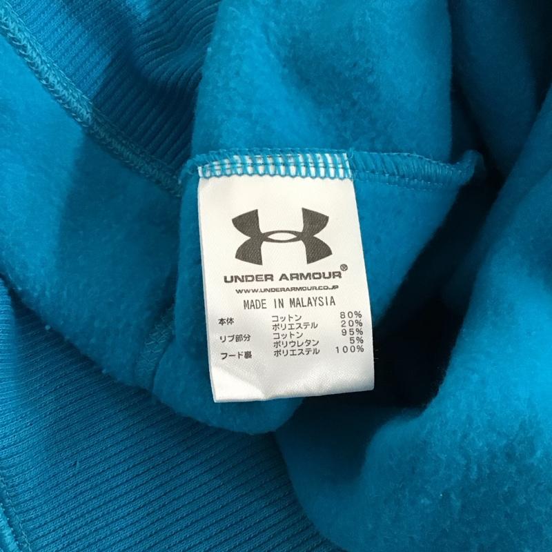 アンダーアーマー UNDER ARMOUR パーカー 長袖 長袖パーカー プルオーバーパーカー スウェット XL ロゴ、文字 青 / ブルー /  メンズ USED 古着 中古 10141791