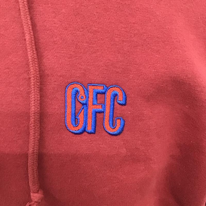 カオス フィッシング クラブ Chaos Fishing Club パーカー 長袖 プルオーバー スウェット 裏起毛 フーディー M ロゴ、文字 えんじ / ワインレッド /  メンズ USED 古着 中古 10123515