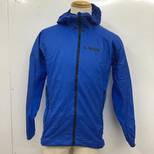 アディダス adidas パーカー 長袖 dq1493 AGRAVICHOODEDALPHASHIELD ジップアップパーカー スポーツウェア M ロゴ、文字 青 / ブルー /  メンズ USED 古着 中古 10124726