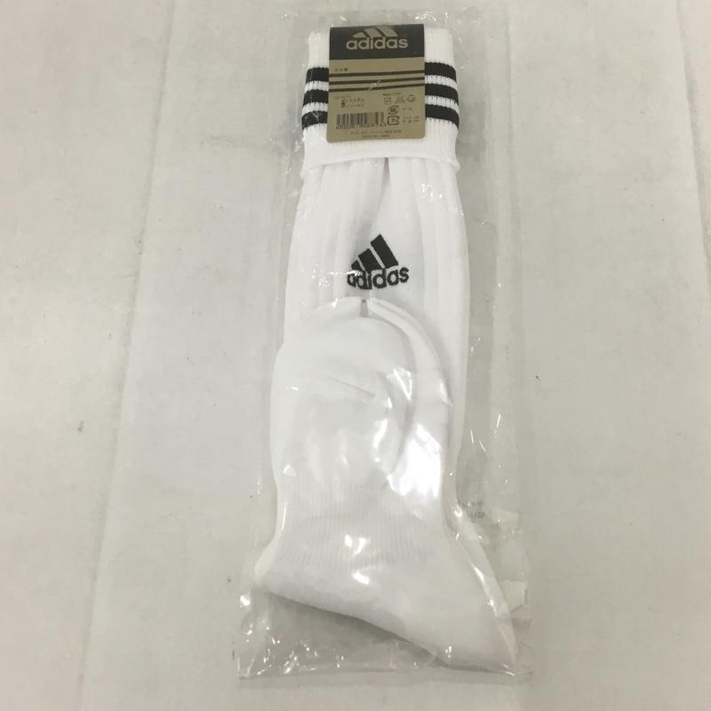 アディダス adidas ファッション小物 ファッション小物 R0082 3ストライプ ゲームソックス サッカー キッズ 19cm 20cm 21cm ロゴ、文字 白 / ホワイト / X 黒 / ブラック /  ボーイズ USED 古着 中古 10132143
