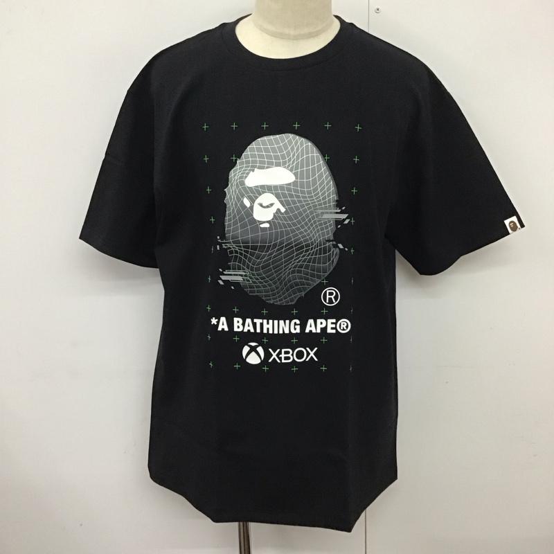 アベイシングエイプ A BATHING APE Tシャツ 半袖 1k73110904 半袖カットソー プリントTシャツ クルーネックカットソー xbox XXL ロゴ、文字 黒 / ブラック /  メンズ USED 古着 中古 10124083