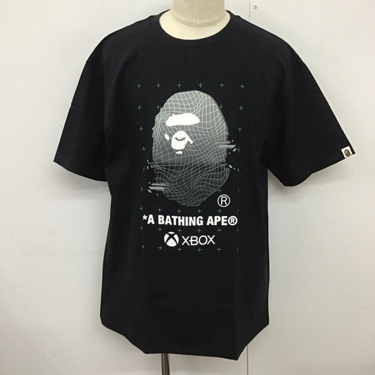 アベイシングエイプ A BATHING APE Tシャツ 半袖 1k73110904 半袖カットソー プリントTシャツ クルーネックカットソー xbox XXL ロゴ、文字 黒 / ブラック /  メンズ USED 古着 中古 10124083