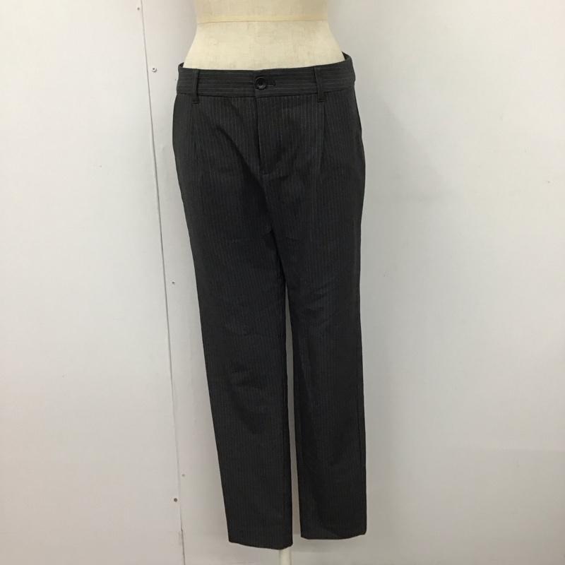 インデックス index パンツ スラックス C58-67007 ストレッチ テーパードパンツ S ストライプ ダークグレー / ダークグレー /  レディース USED 古着 中古 10112620