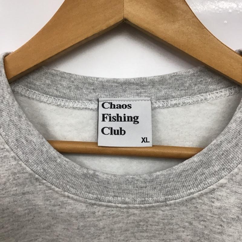 カオス フィッシング クラブ Chaos Fishing Club トレーナー 長袖 長袖トレーナー スウェット クルーネック プルオーバー XL プリント 灰 / グレー /  メンズ USED 古着 中古 10149185