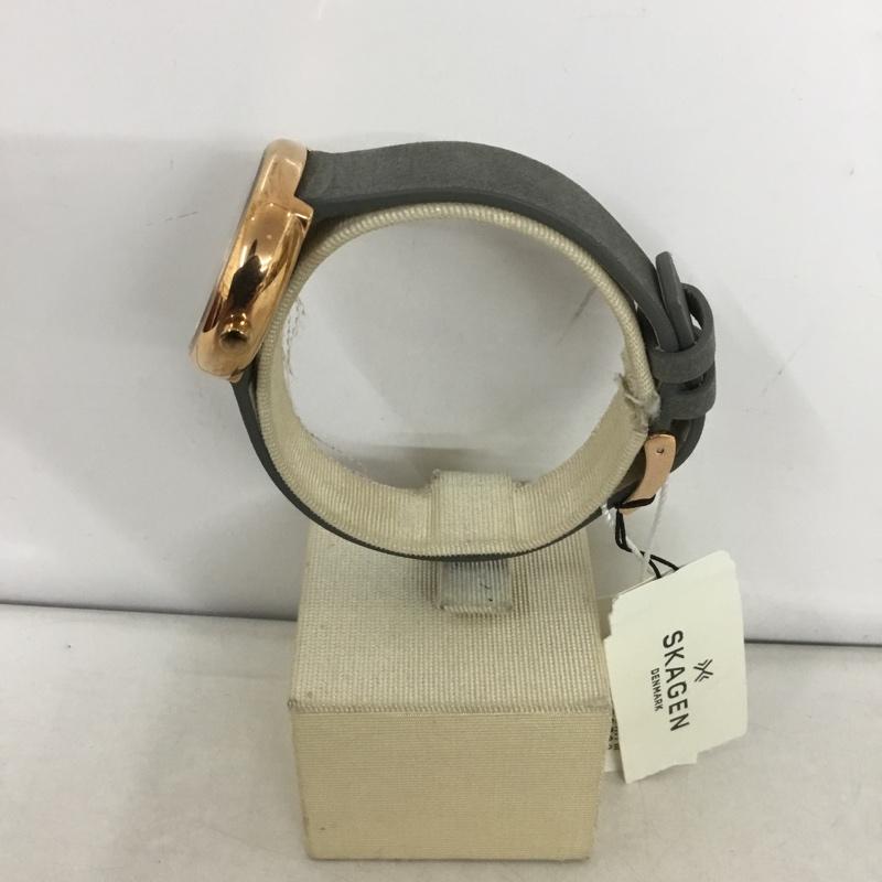 スカーゲン SKAGEN 腕時計 アナログ（クォーツ式） SKW2644 レザーベルト ロゴ、文字 灰 / グレー /  レディース USED 古着 中古 10135171