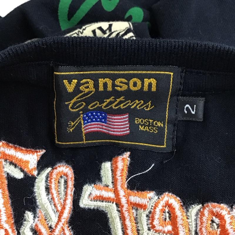 ヴァンソン VANSON Tシャツ 長袖 street track バックプリント ロンT 2 ロゴ、文字 黒 / ブラック /  レディース USED 古着 中古 10118236