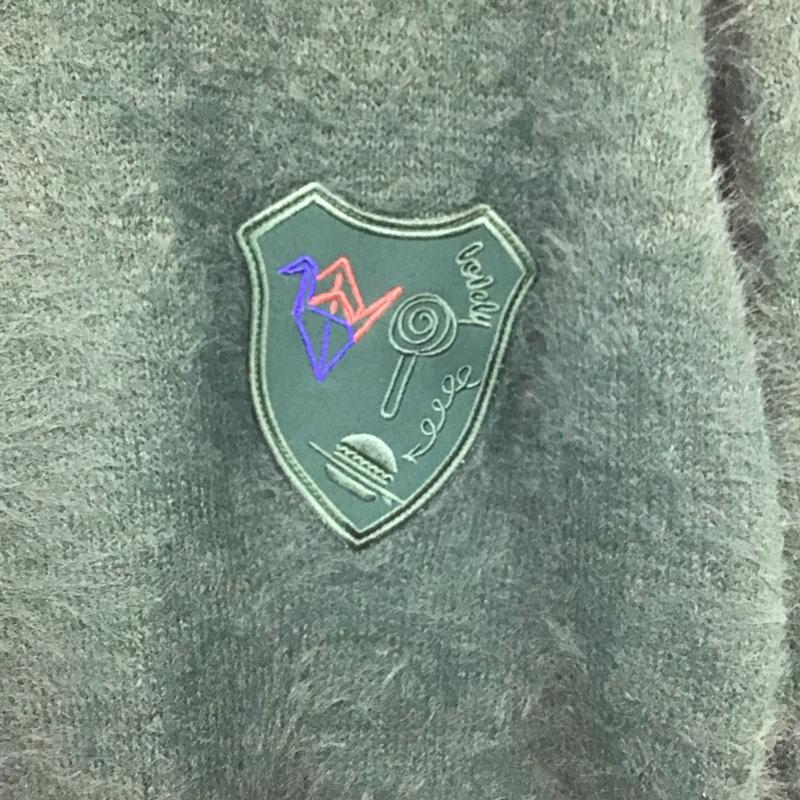 ウノピュウノウグァーレトレリラックス 1piu1uguale3 RELAX ニット、セーター 長袖 長袖ニットカットソー クルーネック セーター モヘア L ロゴ、文字 緑 / グリーン /  メンズ USED 古着 中古 10140850