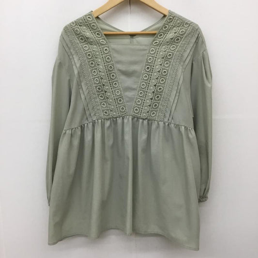 アーバンリサーチ URBAN RESEARCH カットソー 長袖 IT44-23A002 FREE レース柄 緑 / グリーン /  レディース USED 古着 中古 10144395