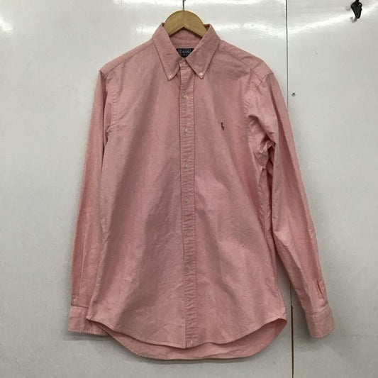 ポロラルフローレン POLO RALPH LAUREN シャツ、ブラウス 長袖 長袖シャツ ロゴシャツ カラーシャツ ボタンダウンシャツ 40 ロゴ、文字 赤 / レッド /  メンズ USED 古着 中古 10141027