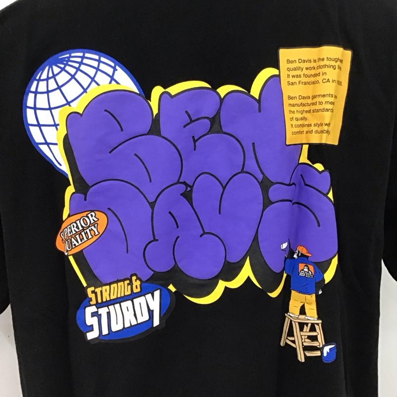 ベンデイビス BEN DAVIS Tシャツ 半袖 半袖カットソー プリントTシャツ クルーネックカットソー L ロゴ、文字 黒 / ブラック /  メンズ USED 古着 中古 10125112