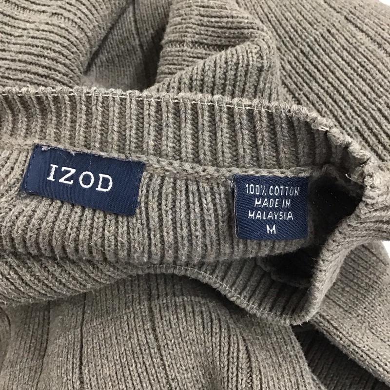 アイゾッド IZOD ニット、セーター 長袖 長袖ニットカットソー ニット セーター クルーネックニット M ロゴ、文字 茶 / ブラウン /  メンズ USED 古着 中古 10122013