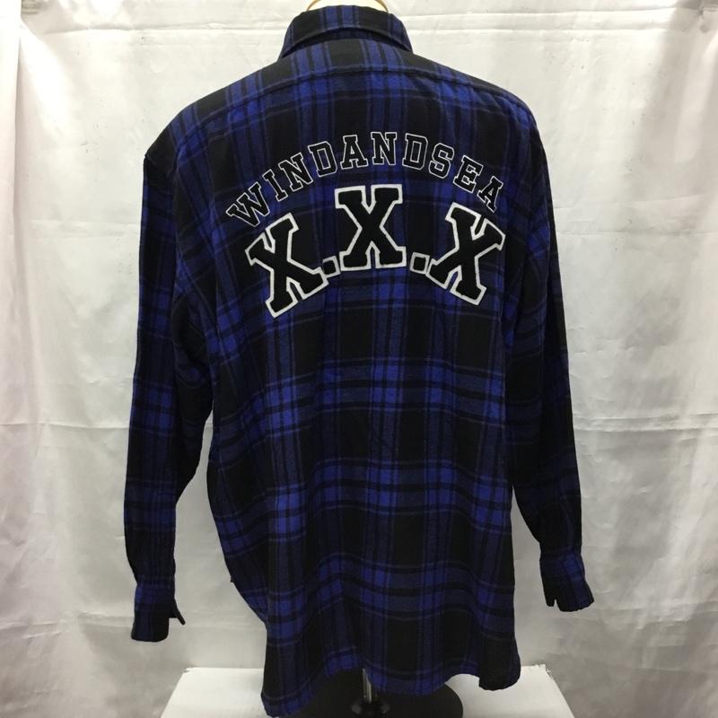 ウィンダンシー WIND AND SEA シャツ、ブラウス 長袖 eds-xxx-21a-05 ウィンダンシーゴッドセレクション21Aネルシャツ 長袖シャツ チェックシャツ XL チェック 黒 / ブラック / X 青 / ブルー /  メンズ USED 古着 中古 10106457