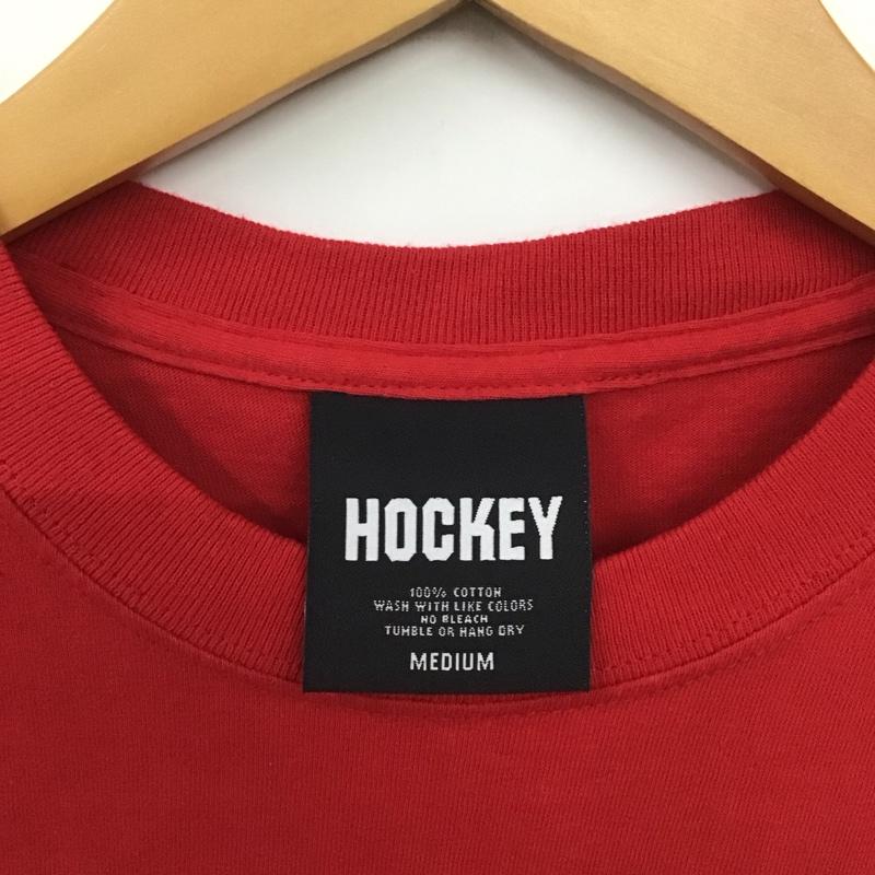 ホッキー HOCKEY Tシャツ 半袖 半袖カットソー プリントTシャツ クルーネックカットソー バンドTシャツ M プリント 赤 / レッド /  メンズ USED 古着 中古 10130738