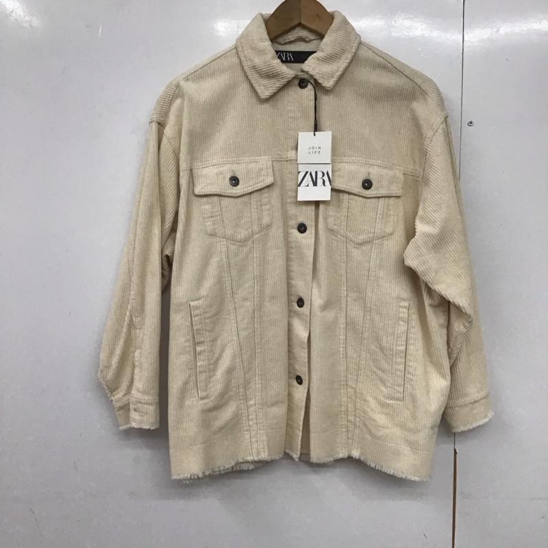 ザラ ZARA ジャケット、上着 ジャケット、ブレザー コーデュロイジャケット カジュアルジャケット アウター S 無地 アイボリー / アイボリー /  レディース USED 古着 中古 10143759