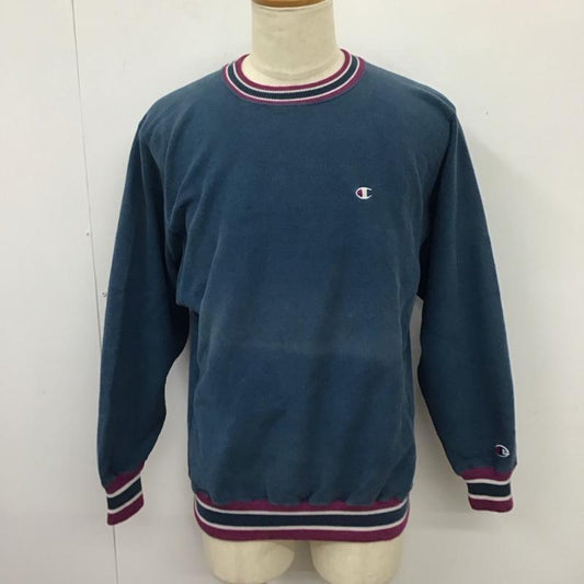 チャンピオン Champion トレーナー 長袖 REVERSE WEAVE スウェット 90年代 L ロゴ、文字 青 / ブルー /  メンズ USED 古着 中古 10115701