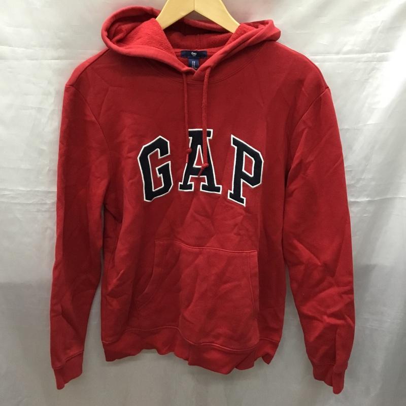 ギャップ GAP パーカー 長袖 スウェット 裏起毛 プルオーバー S ロゴ、文字 赤 / レッド /  メンズ USED 古着 中古 10118996