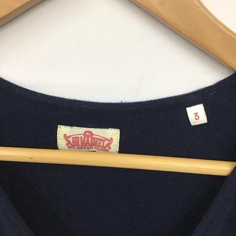 ハリウッドランチマーケット H.R MARKET Tシャツ 半袖 半袖カットソー プリントTシャツ Vネックカットソー 3 無地 紺 / ネイビー /  メンズ USED 古着 中古 10130596