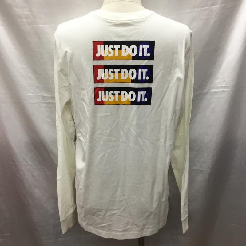 ナイキ NIKE カットソー 長袖 cu7391-100 JDISTICKRREPEATL/STシャツ 長袖カットソー プリントTシャツ XL ロゴ、文字 白 / ホワイト /  メンズ USED 古着 中古 10121065