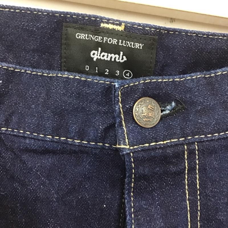 グラム glamb パンツ デニム、ジーンズ デニムパンツ スリムパンツ ストレッチパンツ ジーンズ 4 無地 黒 / ブラック / X インディゴ / インディゴ /  メンズ USED 古着 中古 10106737