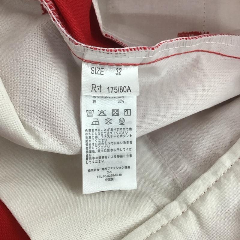 ディッキーズ Dickies パンツ ワークパンツ、ペインターパンツ 85283 ダブルニー ワークパンツ ルーズパンツ ワイドパンツ 32インチ ロゴ、文字 赤 / レッド /  メンズ USED 古着 中古 10107098