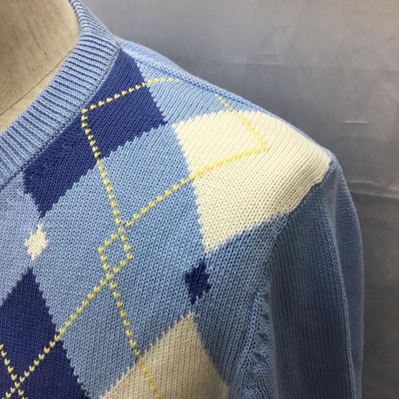 ブルックスブラザーズ BROOKS BROTHERS ニット、セーター 長袖 コットン クルーネック アーガイル タグ付き M アーガイル柄 水色 / ライトブルー / X 白 / ホワイト / X 青 / ブルー / X 黄 / イエロー /  メンズ USED 古着 中古 10112884