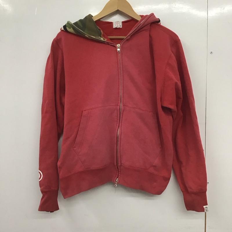 アベイシングエイプ A BATHING APE パーカー 長袖 ジップアップパーカー 長袖パーカー カジュアルジャケット XS ロゴ、文字 赤 / レッド /  メンズ USED 古着 中古 10148218