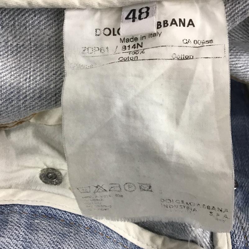 ドルチェアンドガッバーナ DOLCE&GABBANA パンツ デニム、ジーンズ デニムパンツ ワイドパンツ カジュアルパンツ 48 ダメージ加工 インディゴ / インディゴ /  メンズ USED 古着 中古 10141525