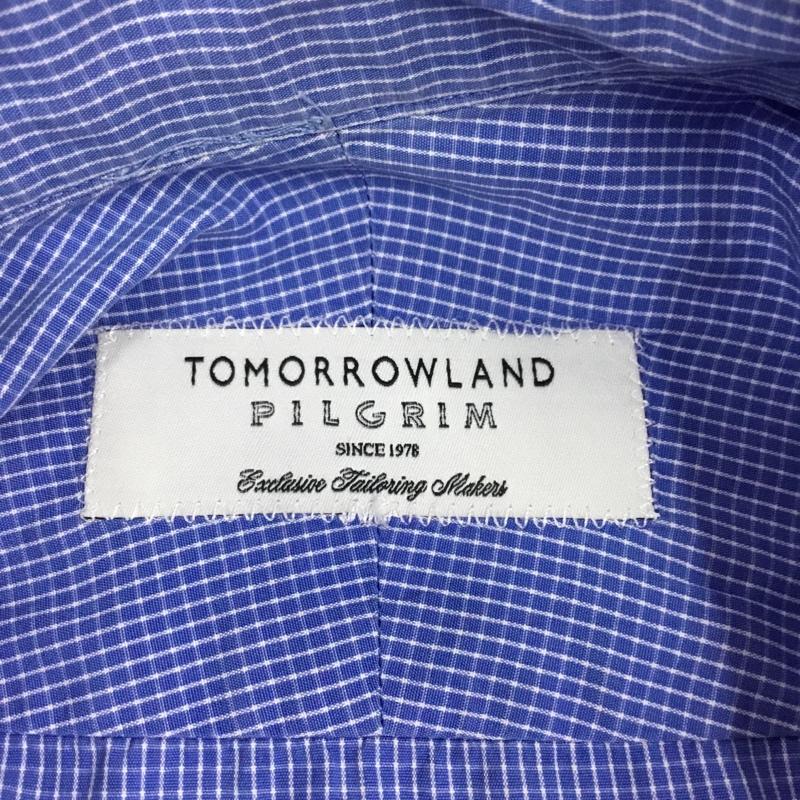 トゥモローランドピルグリム TOMORROW LAND PILGRIM シャツ、ブラウス 長袖 長袖シャツ カラーシャツ チェックシャツ カジュアルシャツ 38 チェック 青 / ブルー /  メンズ USED 古着 中古 10106505