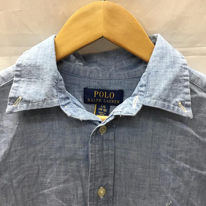 ポロラルフローレン POLO RALPH LAUREN シャツ、ブラウス 長袖 ボタンダウンシャツ L 無地 水色 / ライトブルー /  メンズ USED 古着 中古 10110632